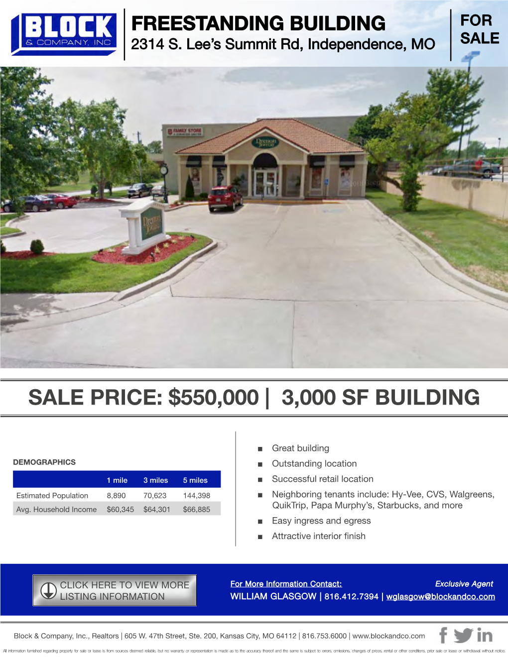 Sale Price: $550,000 | 3,000 Sf Building