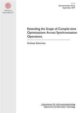 Extending the Scope of Compile-Time Optimizations Across Synchronization Operations