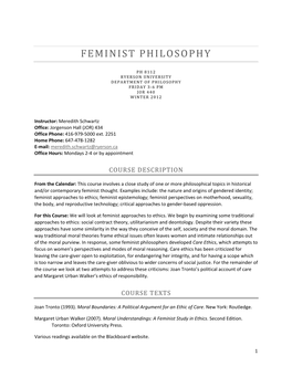 Feminist Philosophy