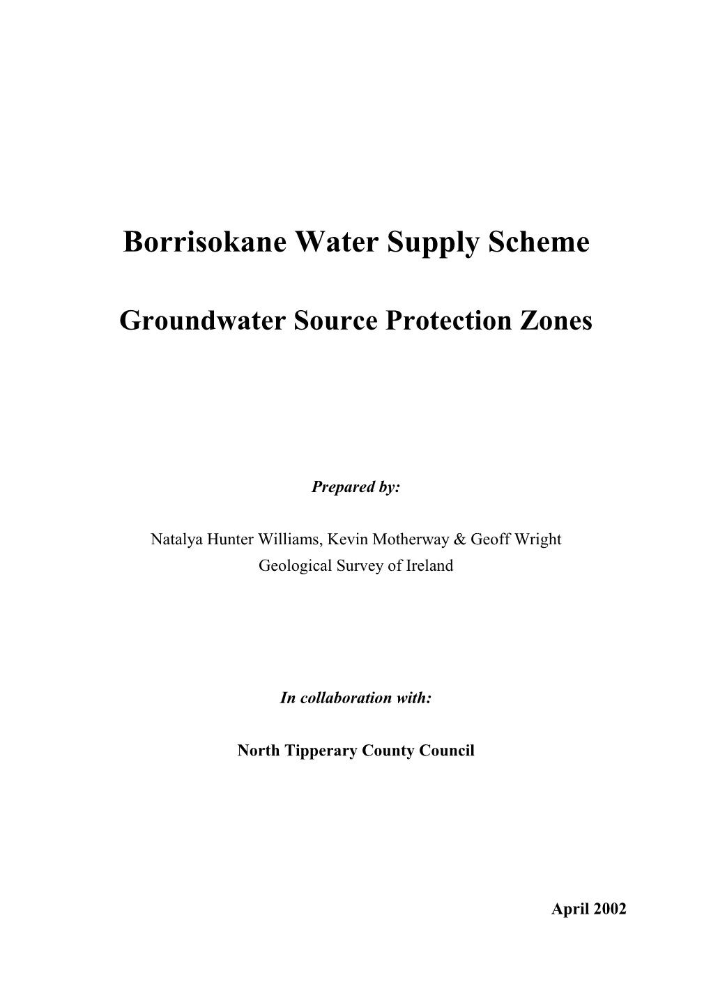 Borrisoleigh Water Supply Scheme