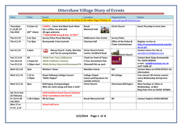 Ottershaw Village Diary of Events