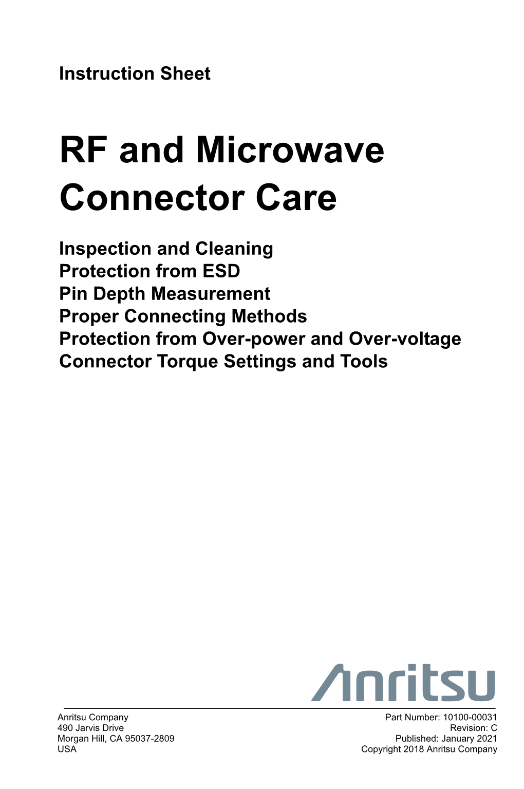 RF and Microwave Connector Care