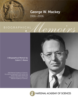 George W. Mackey 1916–2006