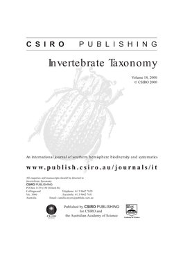 Invertebrate Taxonomy