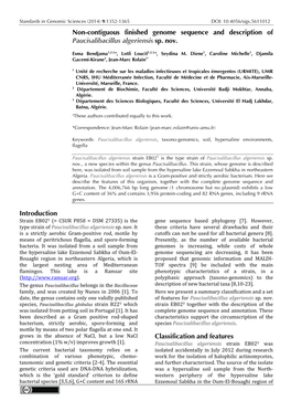 Paucisalibacillus Algeriensis Sp