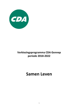 Definitief Programma CDA Gennep 2018-2022