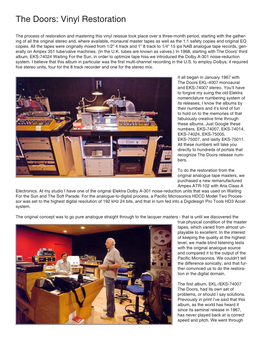 The Doors: Vinyl Restoration