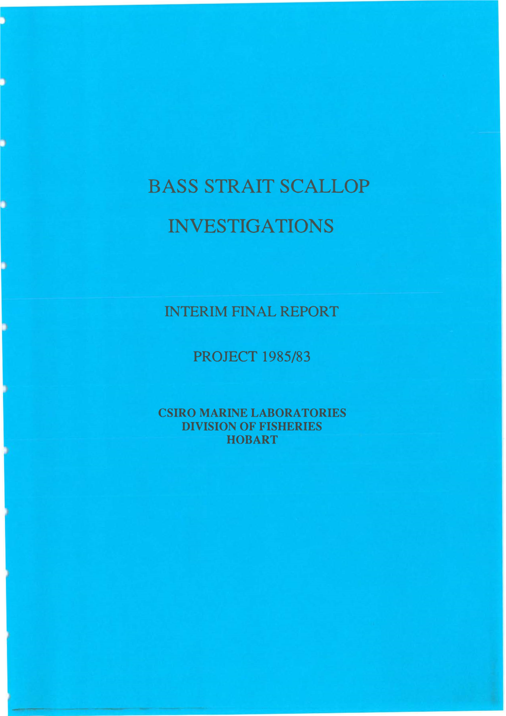 Bass Strait Scallop Investigations
