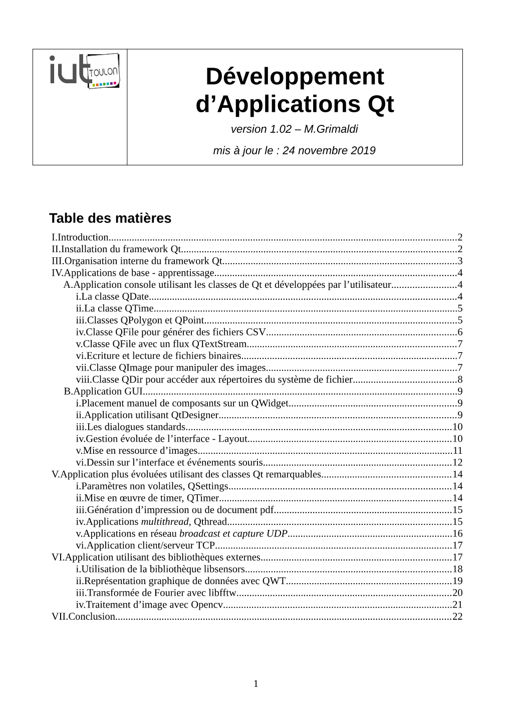 Développement D'applications Qt