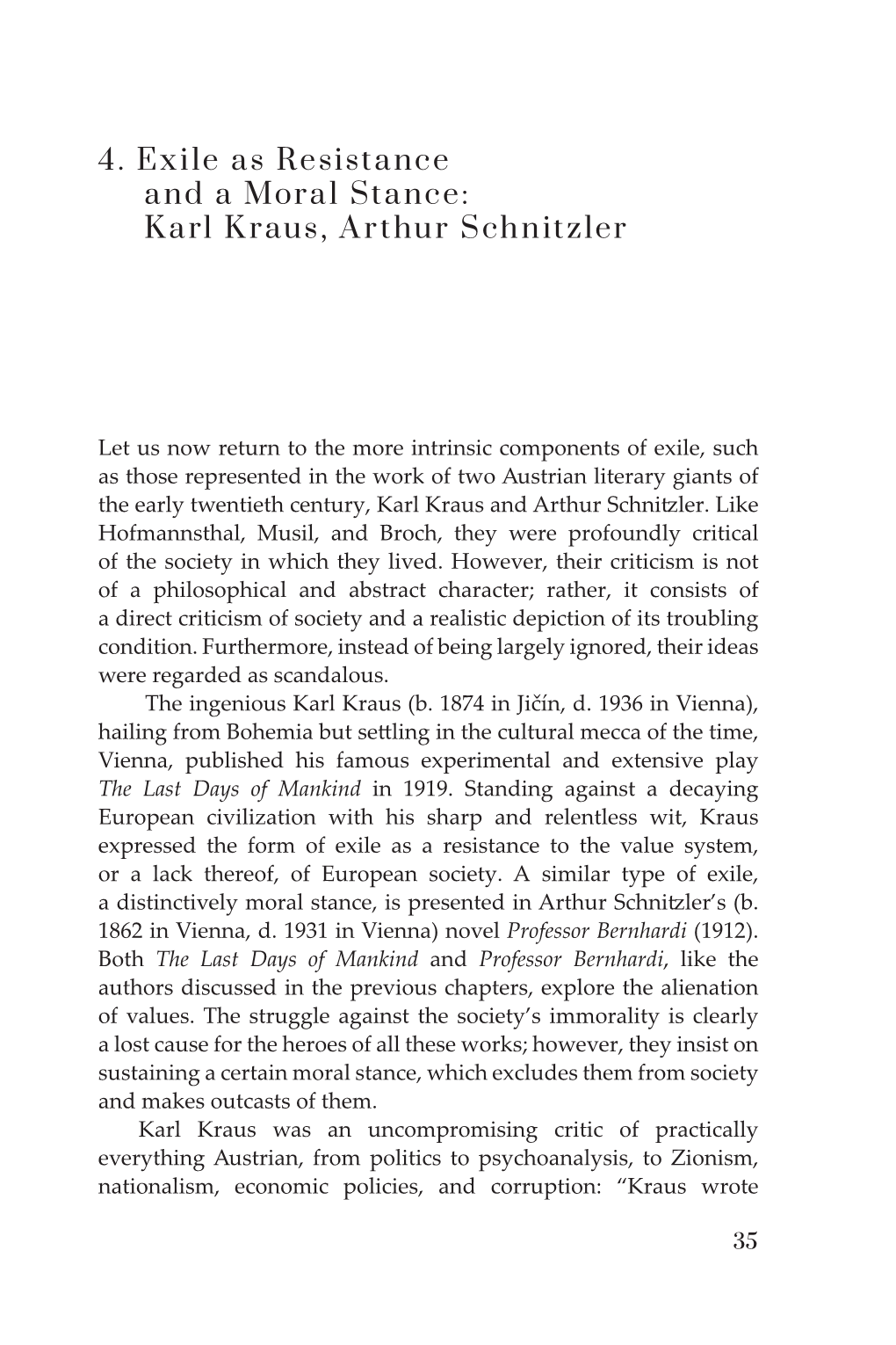 Karl Kraus, Arthur Schnitzler of It