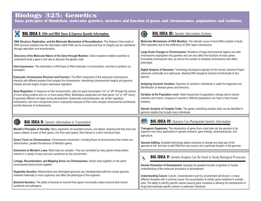 Bio 325: Genetics