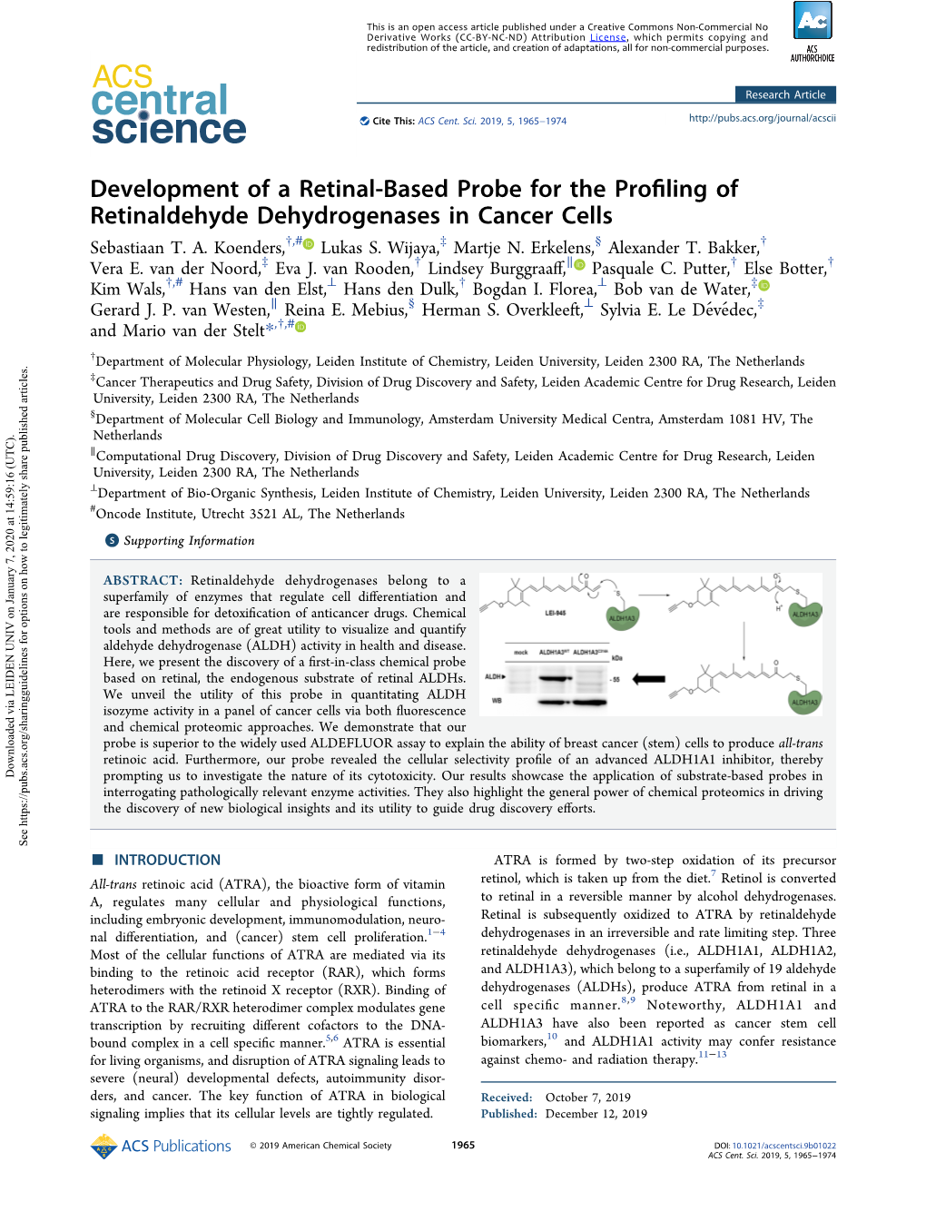 Development of a Retinal-Based Probe for the Profiling Of
