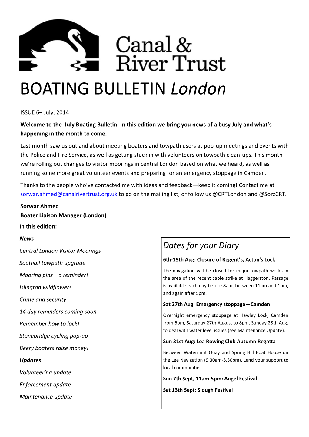 BOATING BULLETIN London