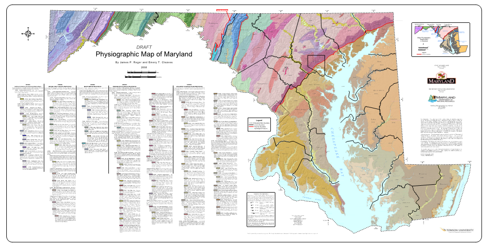 Physiographic Map of Maryland 422308 !