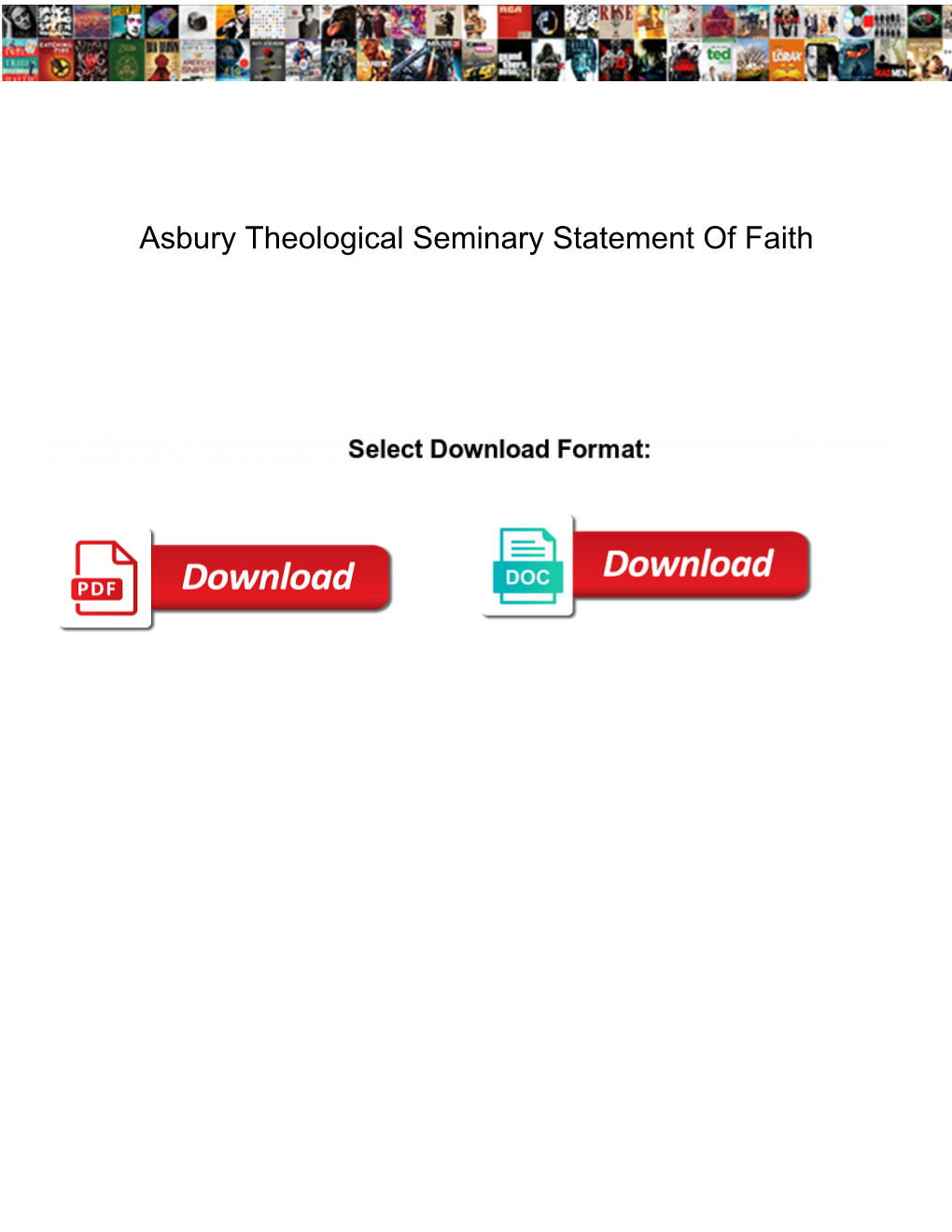 Asbury Theological Seminary Statement of Faith