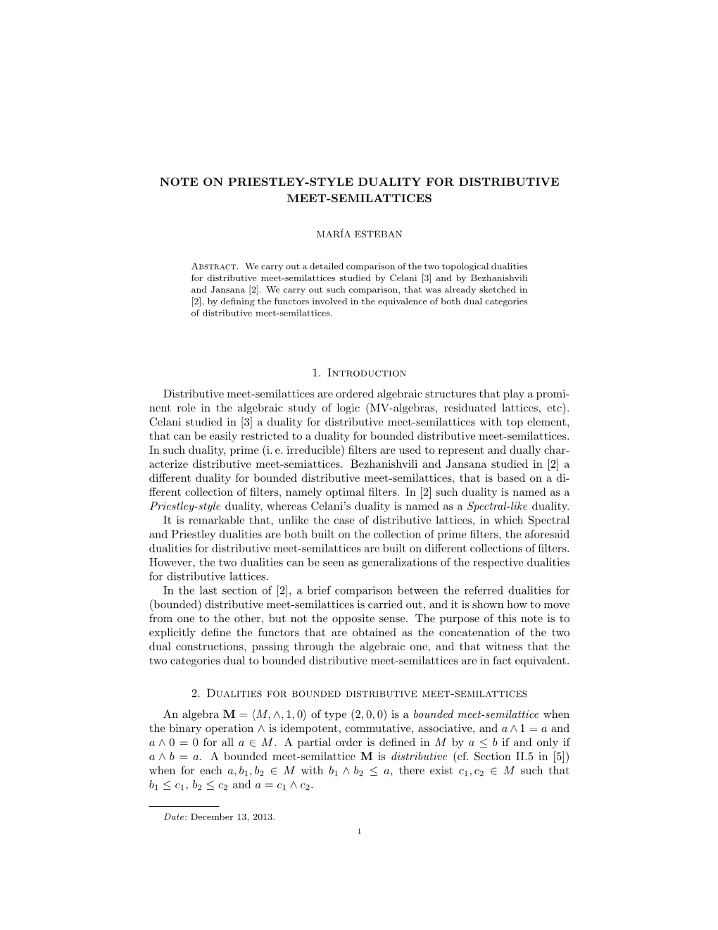 Note on Priestley-Style Duality for Distributive Meet-Semilattices