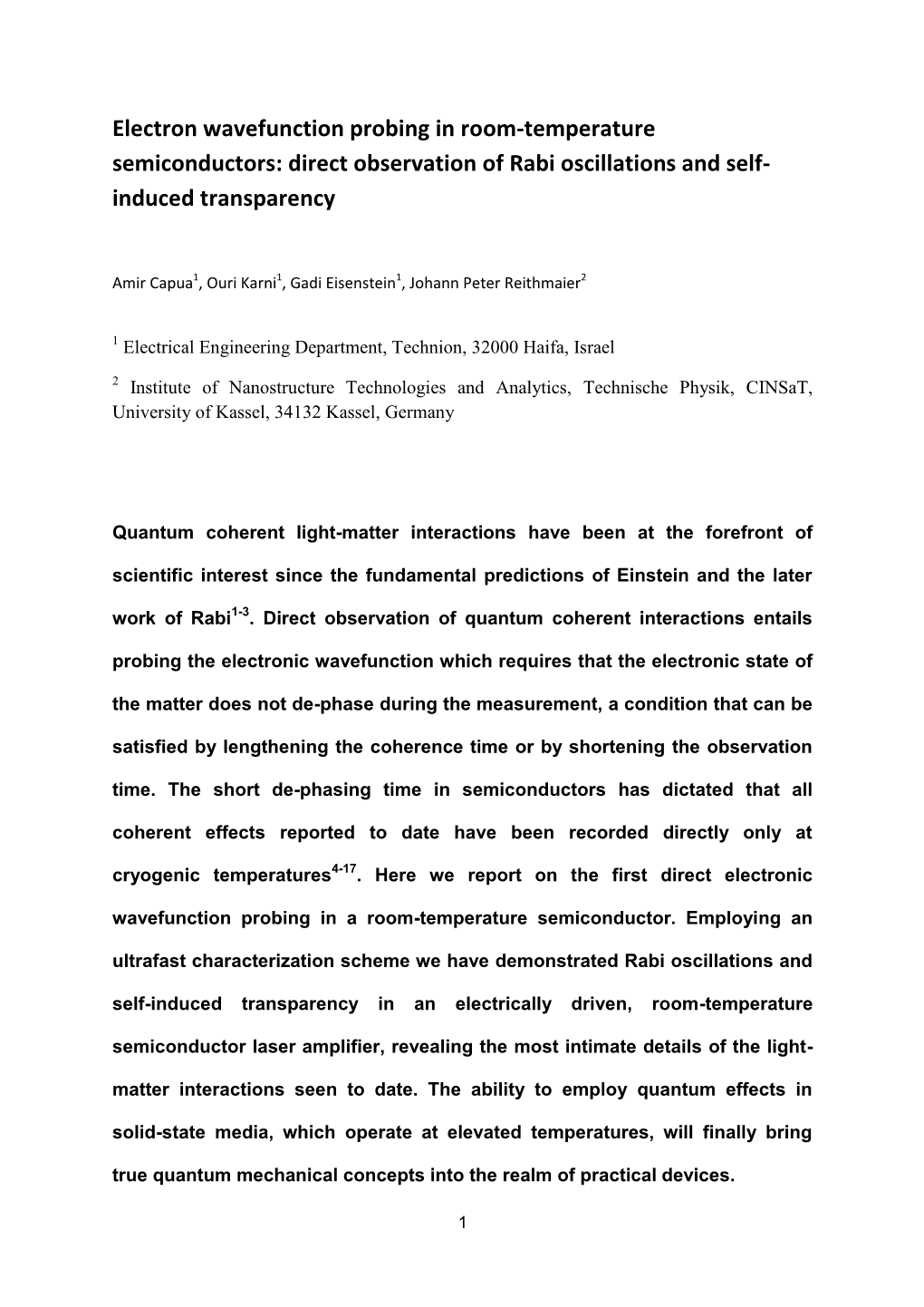 Direct Observation of Rabi Oscillations and Self- Induced Transparency