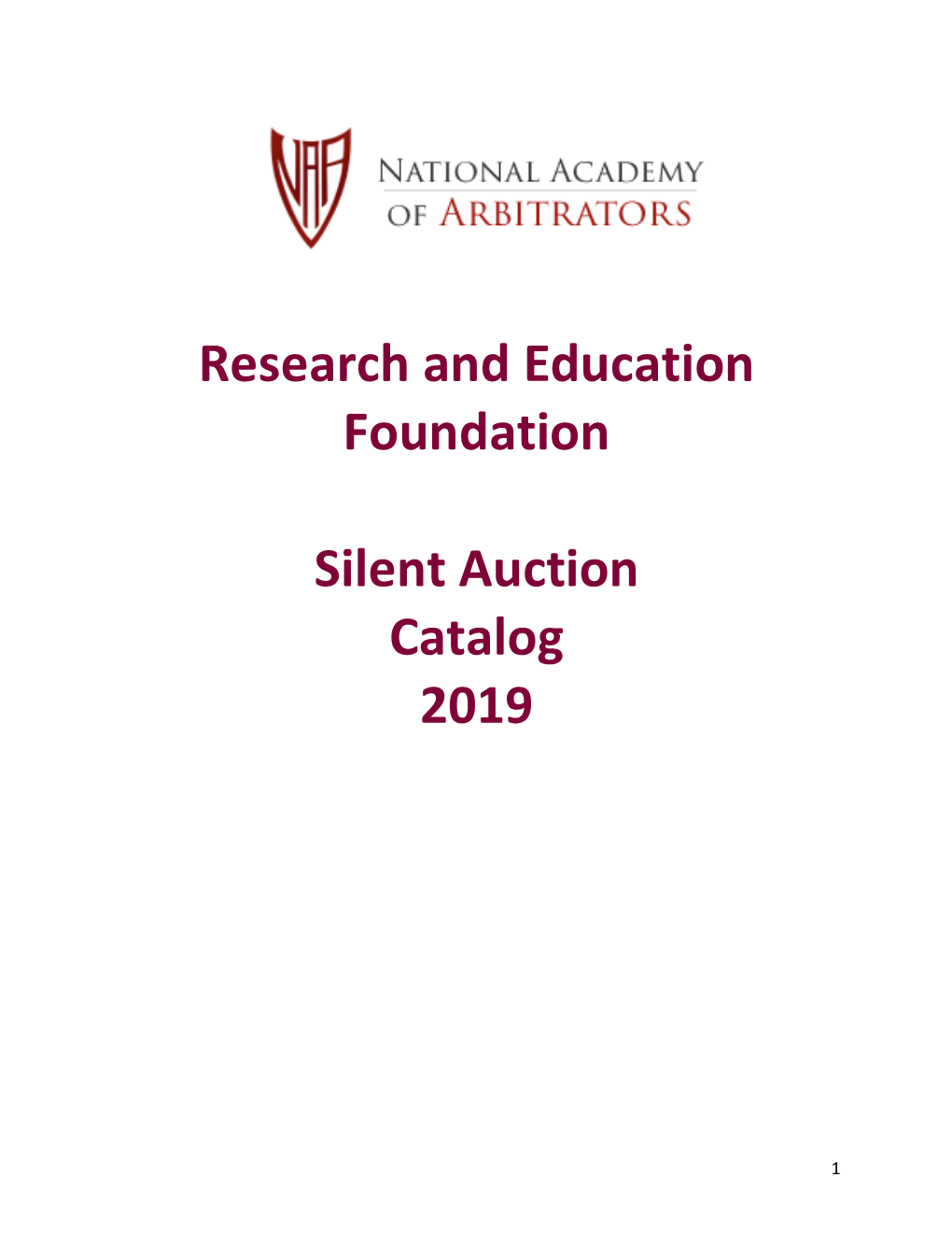 REF Silent Auction Catalog