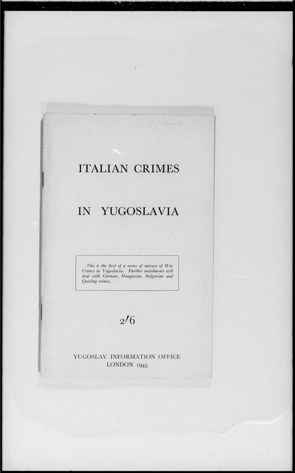 It Ali an Crimes in Yugoslavia