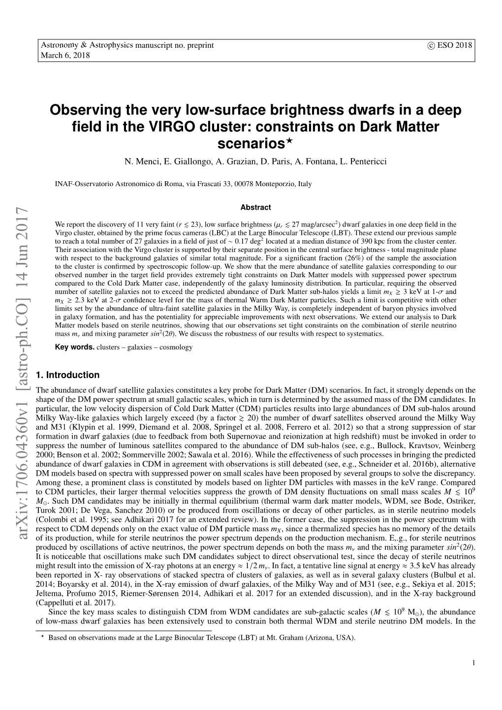 Observing the Very Low-Surface Brightness Dwarfs in a Deep Field in the VIRGO Cluster: Constraints on Dark Matter Scenarios