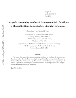 Integrals Containing Confluent Hypergeometric Functions