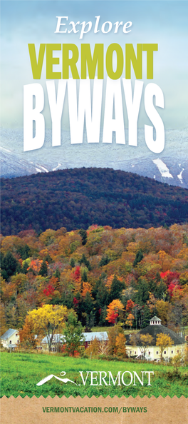 Explore Vermont Byways 2016 Brochure