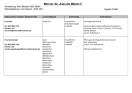 Referat 52 „Sozialer Dienste“ Amtsleitung: Herr Becker (803-1500) Referatsleitung: Herr Specht (803-1531) Stand 01.07.2021