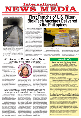 First Tranche of U.S. Pfizer- Biontech Vaccines Delivered to the Philippines
