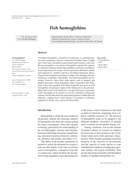 Fish Hemoglobins 769 ISSN 0100-879X Review
