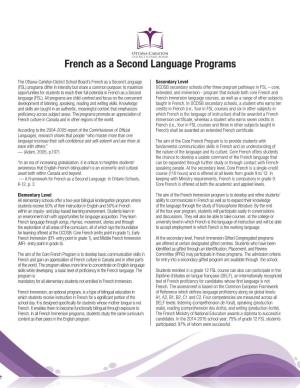 French As a Second Language Programs