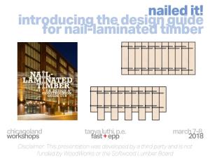 Introducing the Design Guide for Nail-Laminated Timber
