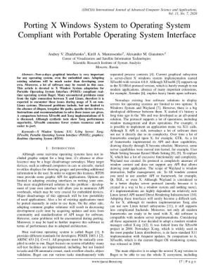 Porting X Windows System to Operating System Compliant with Portable Operating System Interface
