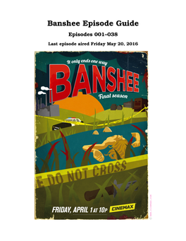 Banshee Episode Guide Episodes 001–038