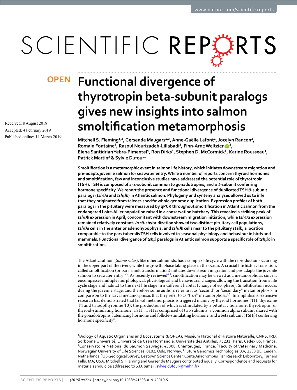 Functional Divergence of Thyrotropin Beta-Subunit Paralogs Gives New