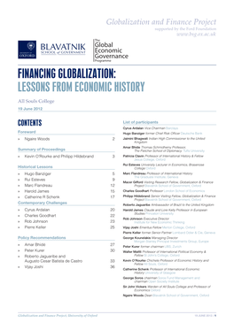 Financing Globalization: Lessons from Economic History