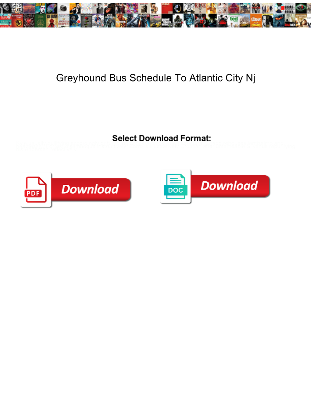 Greyhound Bus Schedule to Atlantic City Nj