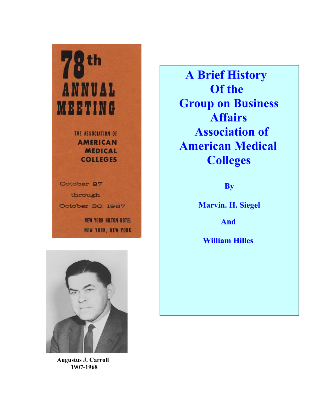 Table of Contents a Brief History