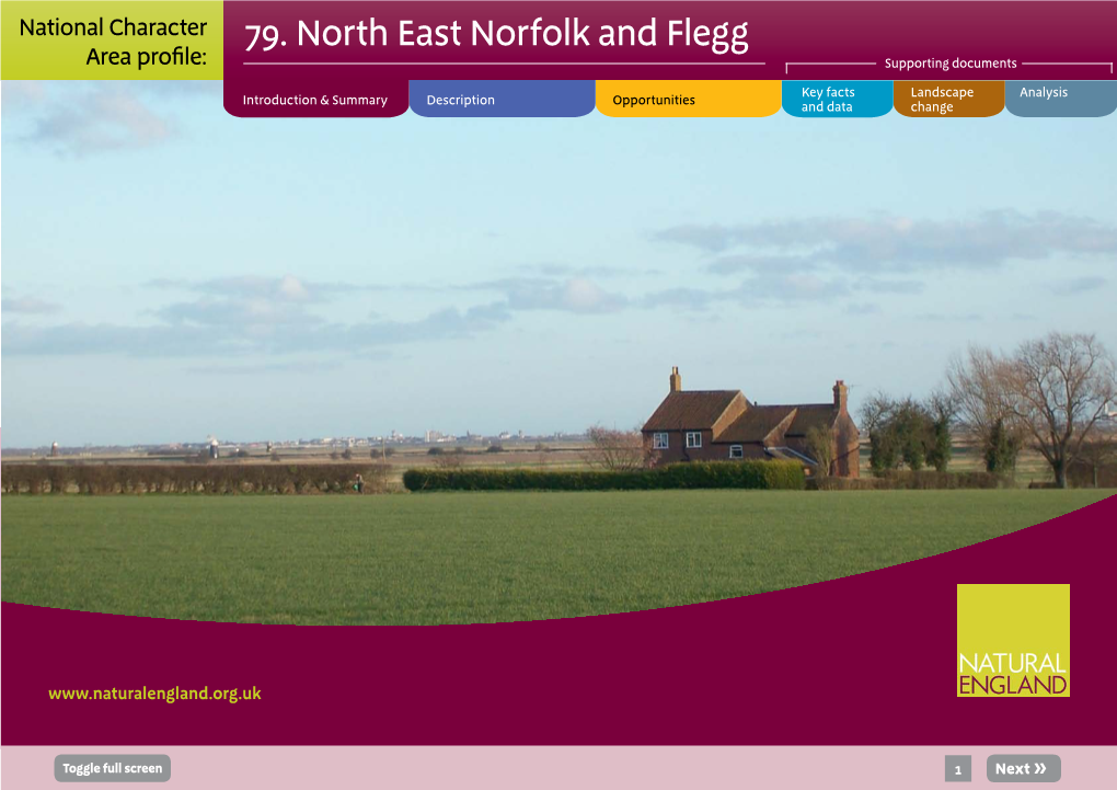 79. North East Norfolk and Flegg Area Profile: Supporting Documents