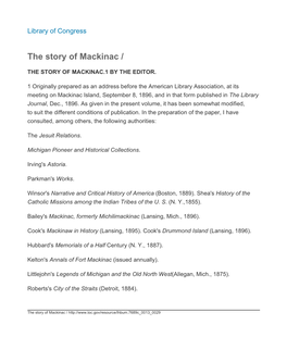 The Story of Mackinac