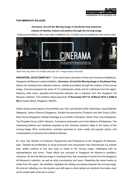 Cinerama: Art and the Moving Image in Southeast Asia