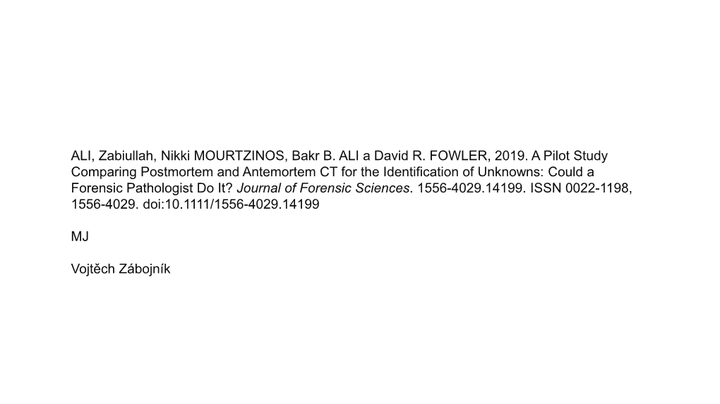 Journal of Forensic Sciences