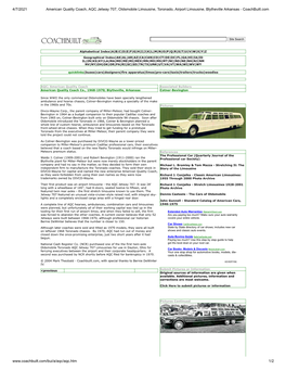 Coach, AQC Jetway 707, Oldsmobile Limousine, Toronado, Airport Limousine, Blytheville Arkansas - Coachbuilt.Com