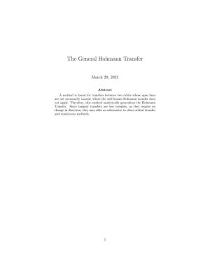 The General Hohmann Transfer