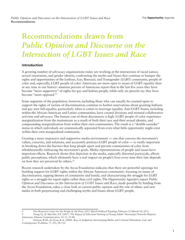 Recommendations Drawn from Public Opinion and Discourse on the Intersection of LGBT Issues and Race