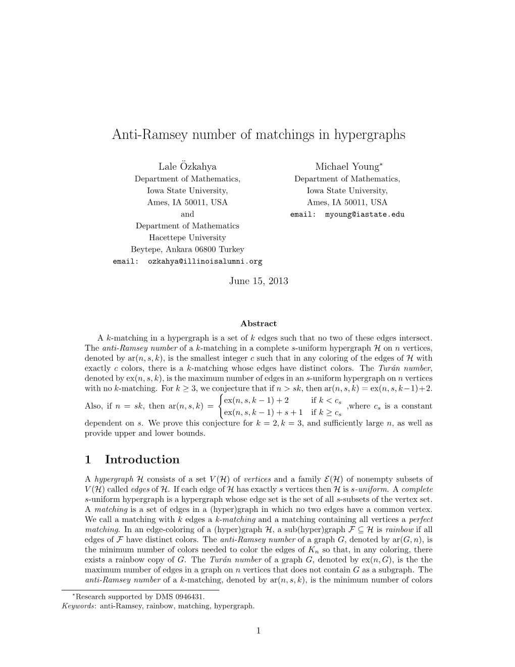 Anti-Ramsey Number of Matchings in Hypergraphs