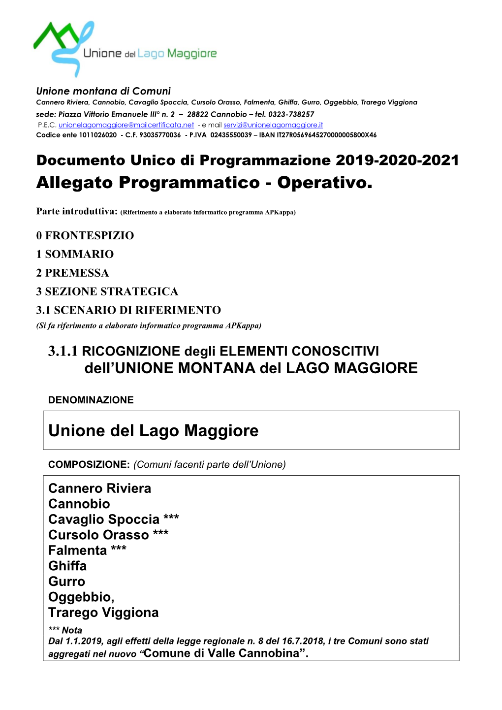 Allegato Programmatico - Operativo