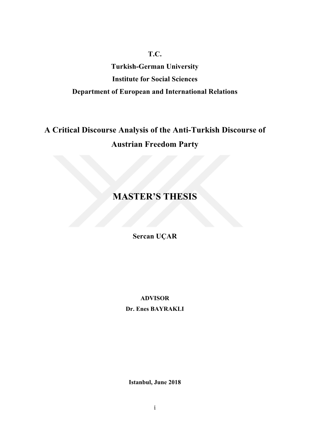 Master's Thesis