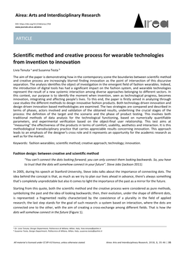 Scientific Method and Creative Process for Wearable Technologies from Invention to Innovation