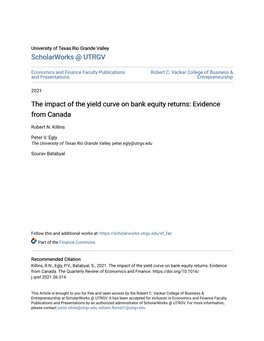 The Impact of the Yield Curve on Bank Equity Returns: Evidence from Canada