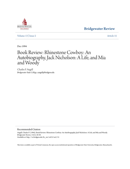 Rhinestone Cowboy: an Autobiography, Jack Nicholson: a Life, and Mia and Woody Charles F